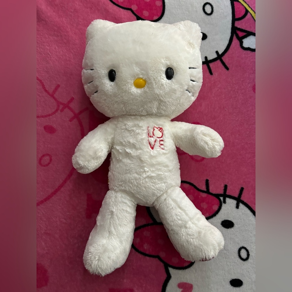 Hello Kitty y2k build a bear , white and red love edition